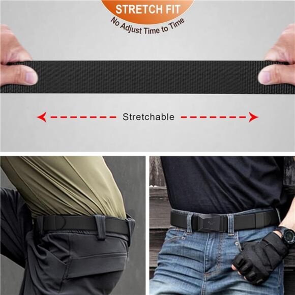 Tactical Belt for Men,Men Stretch Nylon Web GiftBelt 1.5"-Hiking Rigger Military - Picture 6 of 7